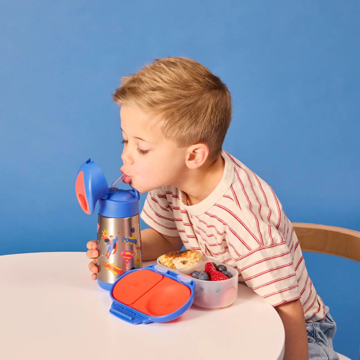 B.Box Insulated Drink Bottle 12 oz - Superman - Integrated carry handle