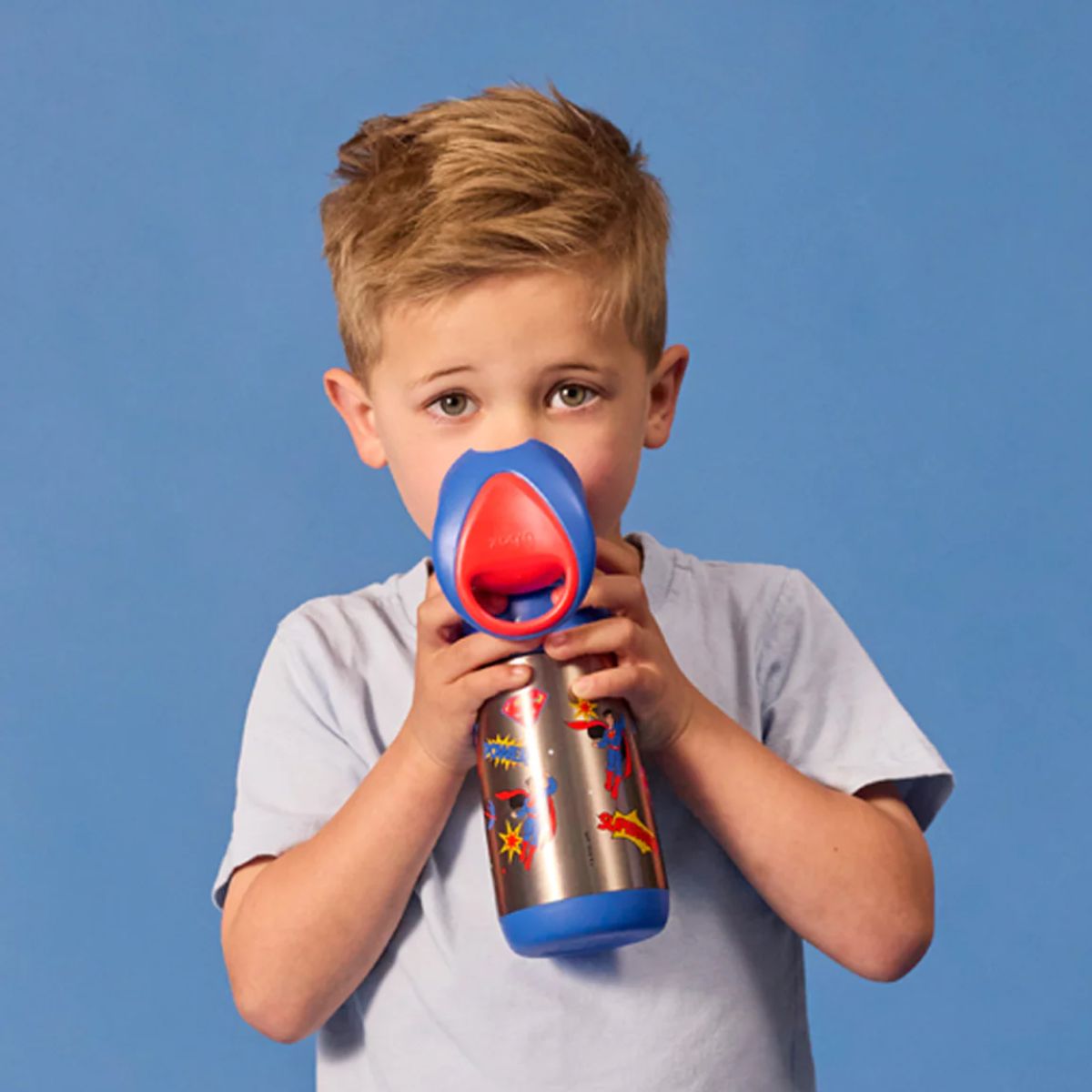 B.Box Insulated Drink Bottle 12 oz - Superman - Free flow drinking