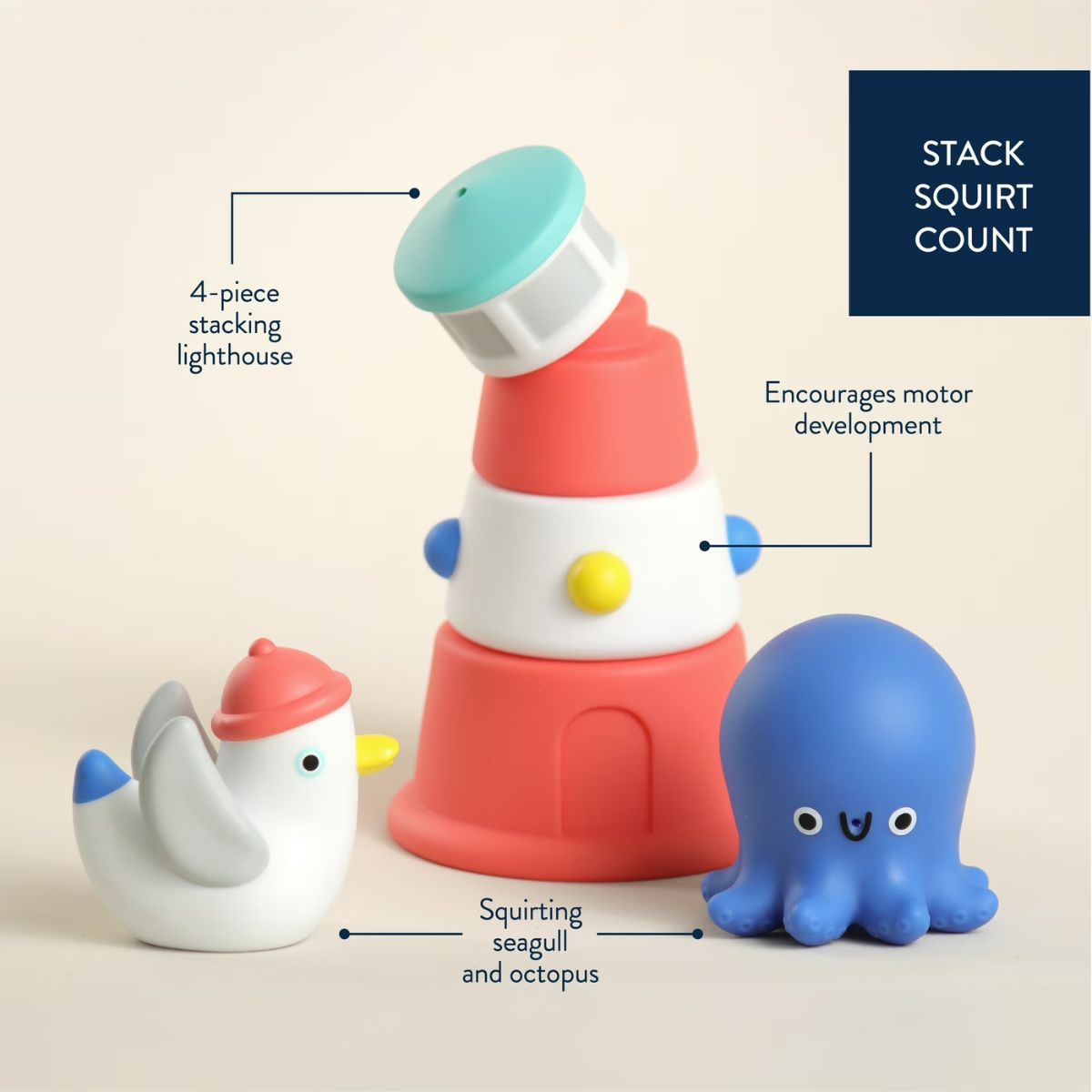 Itzy Ritzy Itzy Stack and Squirt Bath Toy - Interactive and Fun Bath Play