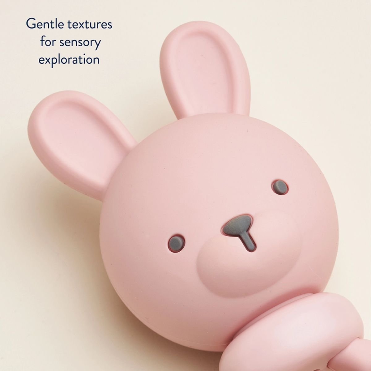 Itzy Ritzy Sweetie Rattle Silicone Teether - Bunny - Multi Sensory Engagement