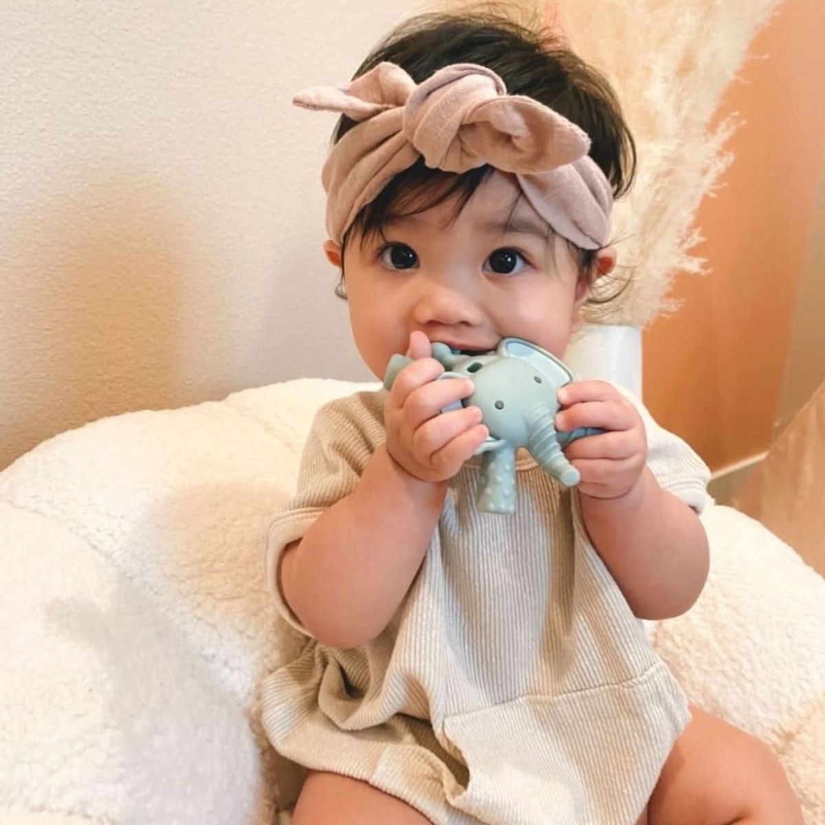 Itzy Ritzy Teether Baby Molar Teether - Elephant - Reaches All Gum Areas