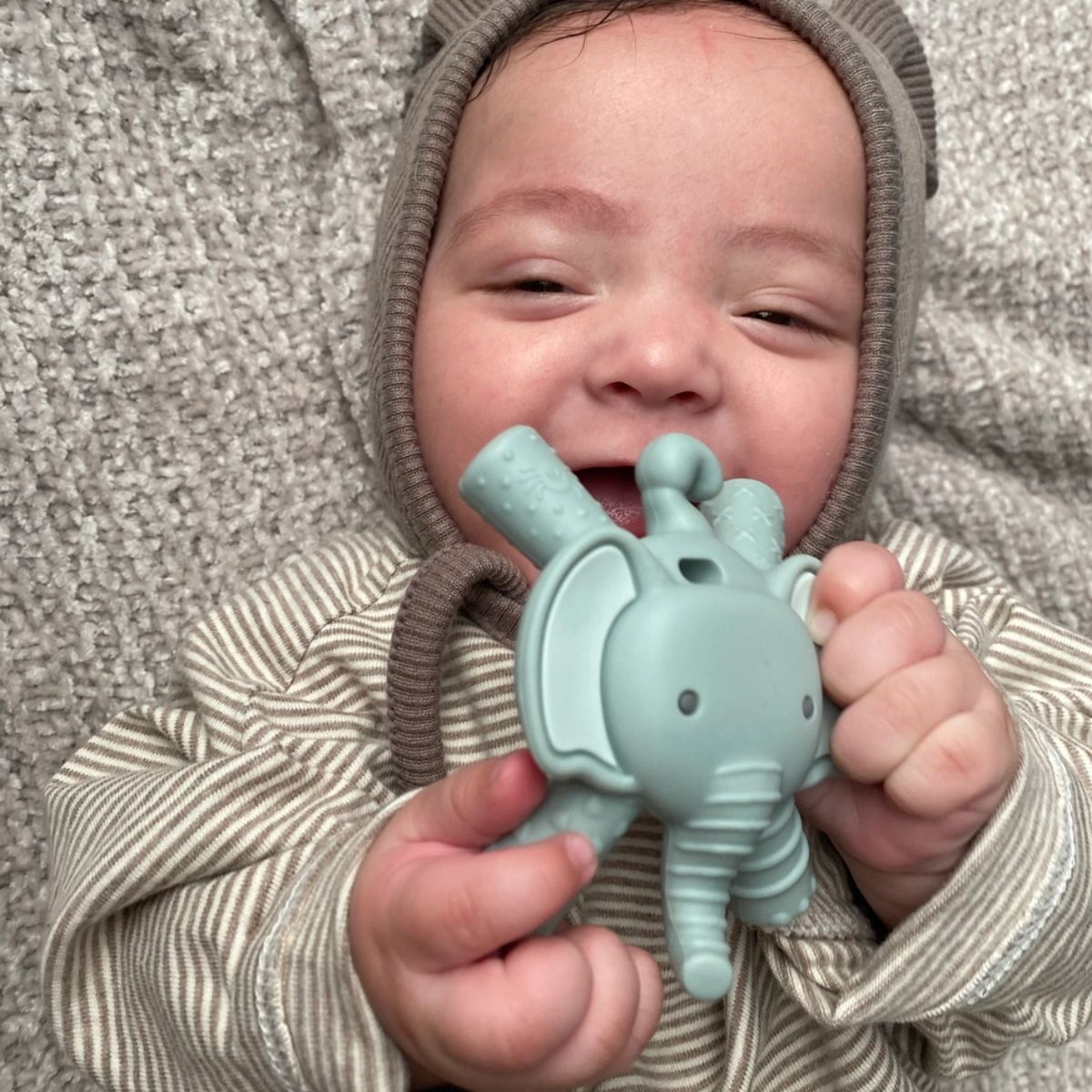 Itzy Ritzy Teether Baby Molar Teether - Elephant - Easy for Little Hands to Hold