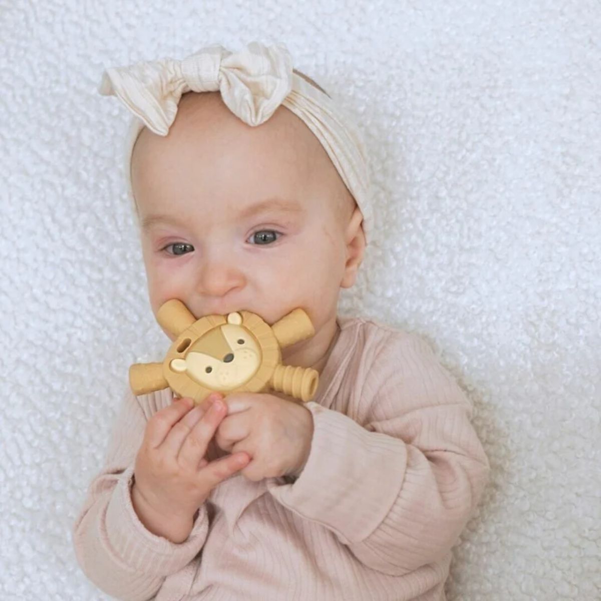 Itzy Ritzy Teether Baby Molar Teether - Lion - Easy for Little Hands to Hold